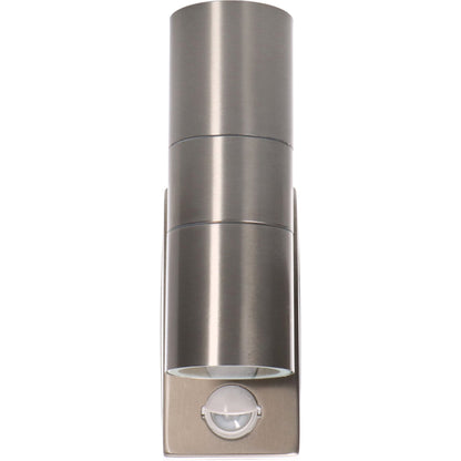 LED's Light RVS LED Buitenlamp met Bewegingssensor - 2 lichts up & down - IP44 - Zilver
