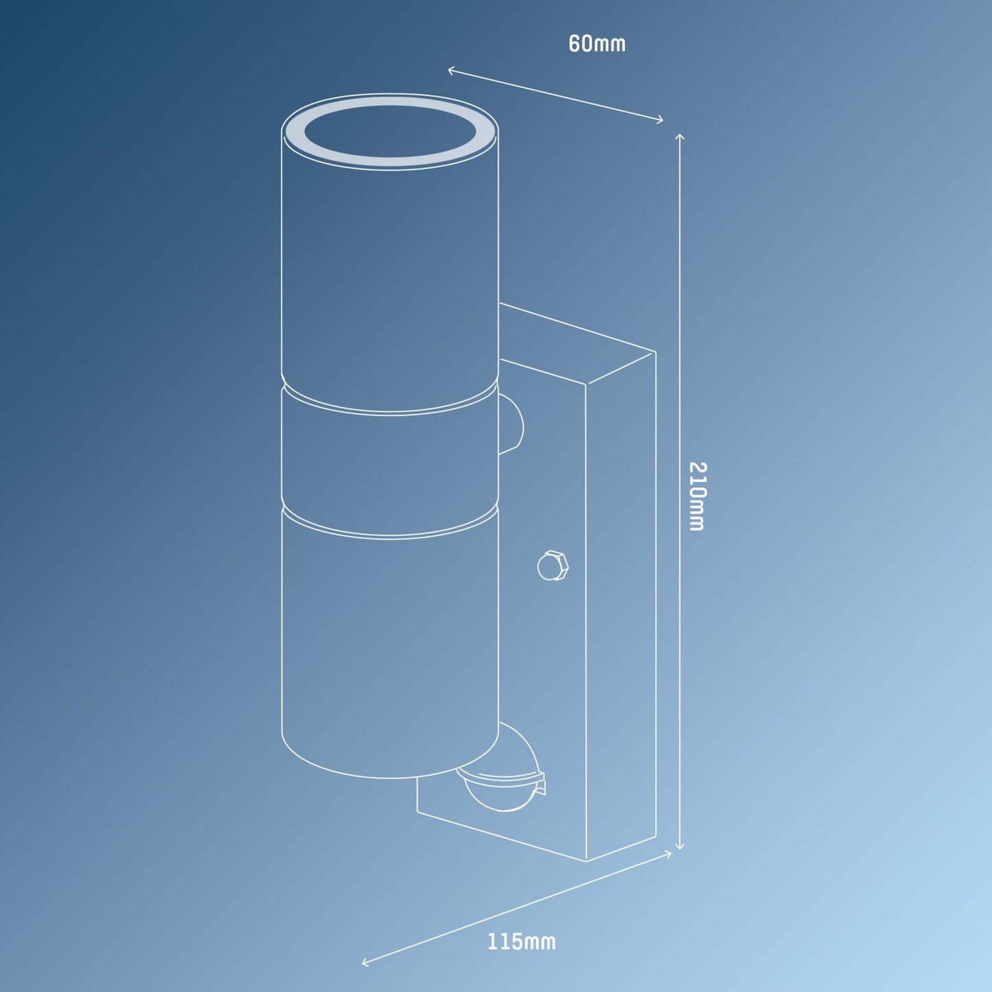 LED's Light RVS LED Buitenlamp met Bewegingssensor - 2 lichts up & down - IP44 - Zilver
