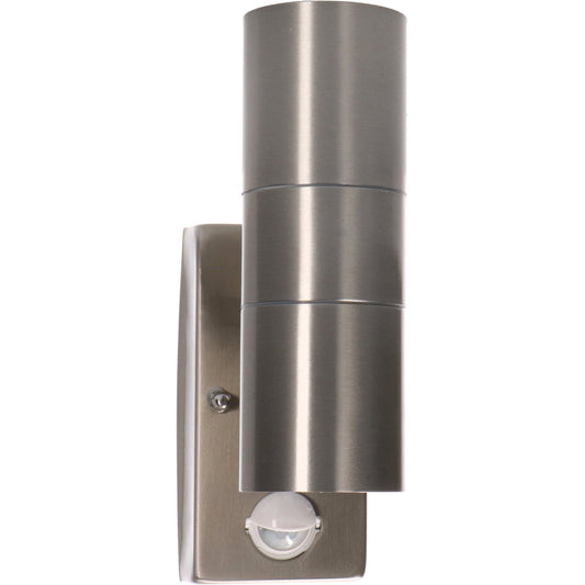 LED's Light RVS LED Buitenlamp met Bewegingssensor - 2 lichts up & down - IP44 - Zilver