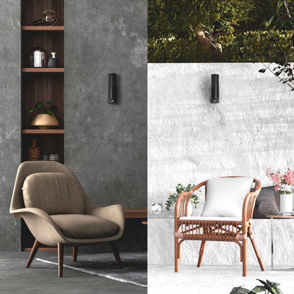 LED's Light RVS LED Buitenlamp met Bewegingssensor - 2 lichts up & down - IP44 - Zwart