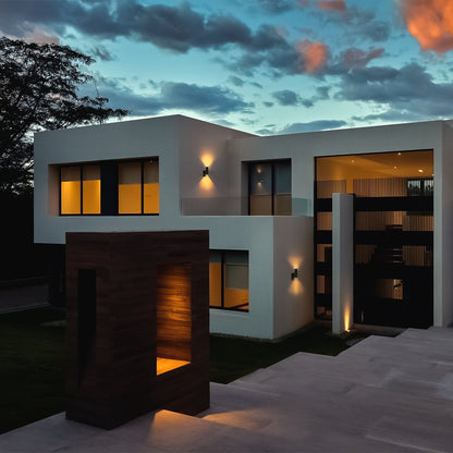 LED's Light RVS LED Buitenlamp met Bewegingssensor - 2 lichts up & down - IP44 - Zwart