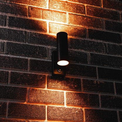 LED's Light RVS LED Buitenlamp met Bewegingssensor - 2 lichts up & down - IP44 - Zwart