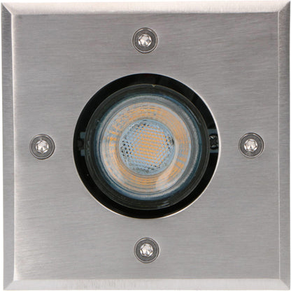 Comnox - LED's Light RVS LED Grondspot inbouw vierkant - Waterdicht IP67 - Duurzaam voor buiten - Afmetingen 10,8x10,8x13,5 cm - Zilver