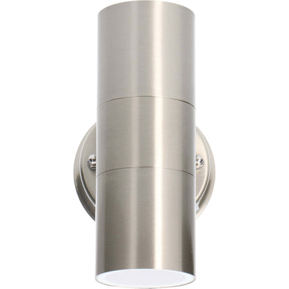 LED's Light RVS LED Muurlamp Buiten - Spot met 2 x GU10 fitting - Model Catania - IP44 - Zilver
