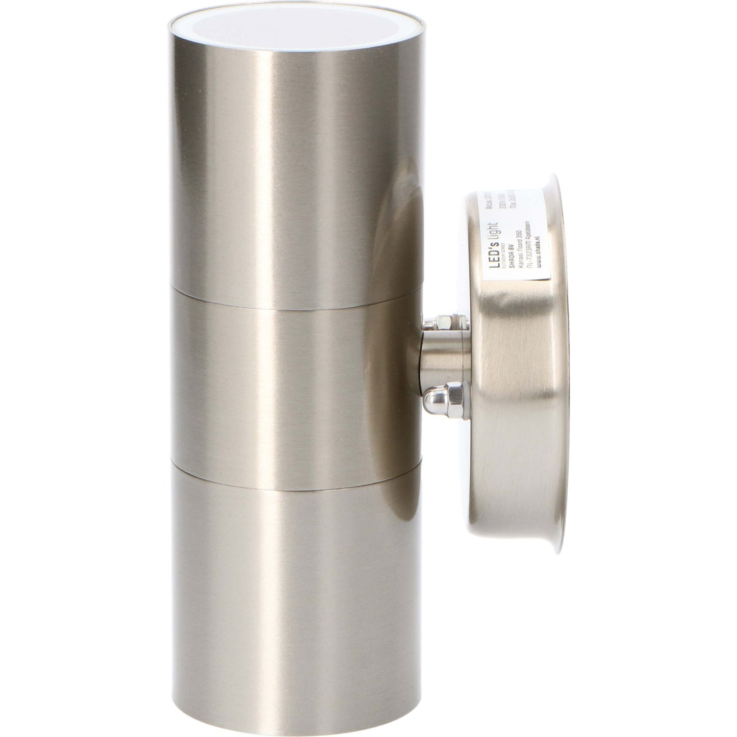 LED's Light RVS LED Muurlamp Buiten - Spot met 2 x GU10 fitting - Model Catania - IP44 - Zilver