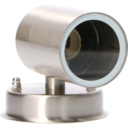 RVS LED Muurlamp Buiten - Spot met GU10 fitting - Model Monza - IP44 - Zilver