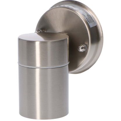 RVS LED Muurlamp Buiten - Spot met GU10 fitting - Model Monza - IP44 - Zilver