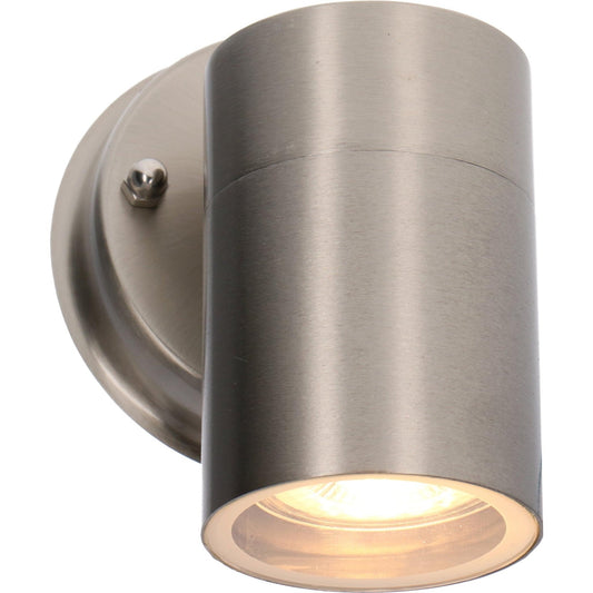 Comnox - RVS LED Muurlamp Buiten - Spot met GU10 fitting - IP44 - Zilver