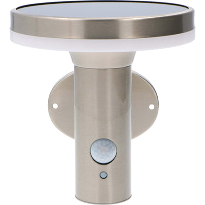 RVS Solar LED Buitenlamp met bewegingssensor - Draadloos - 3 standen - Zilver