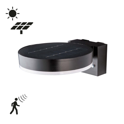 RVS Solar LED Buitenlamp met bewegingssensor - Draadloos - 3 standen - Zwart