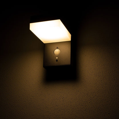 LED's Light RVS Solar LED Muurlamp met Bewegingssensor - Draadloos - Vierkant - 3 standen - Zwart