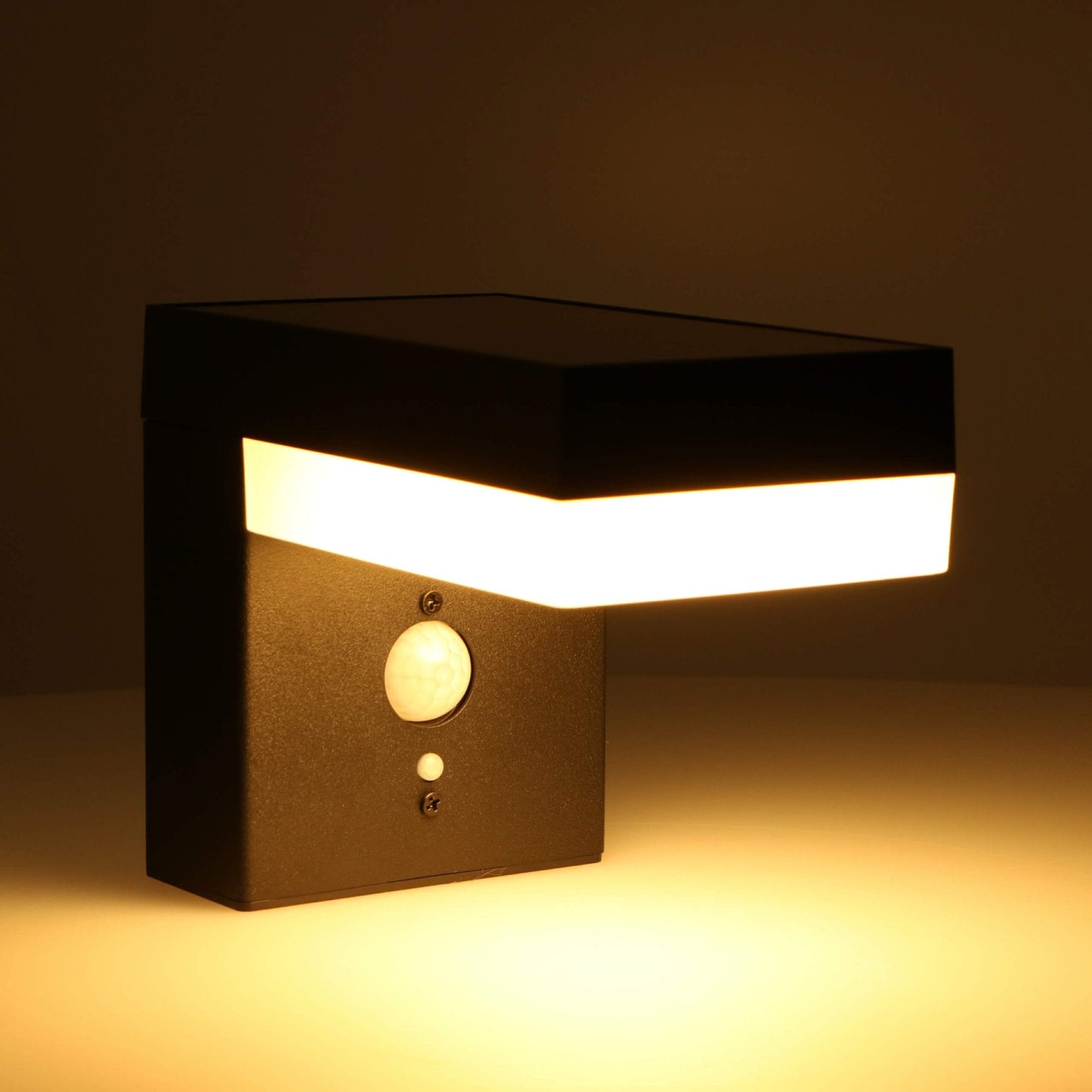 LED's Light RVS Solar LED Muurlamp met Bewegingssensor - Draadloos - Vierkant - 3 standen - Zwart