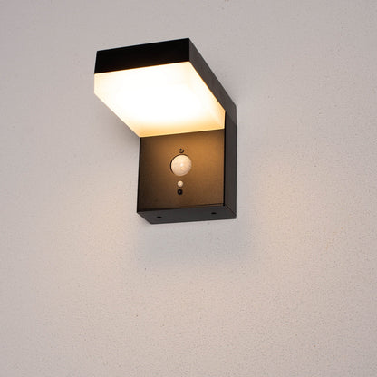 LED's Light RVS Solar LED Muurlamp met Bewegingssensor - Draadloos - Vierkant - 3 standen - Zwart