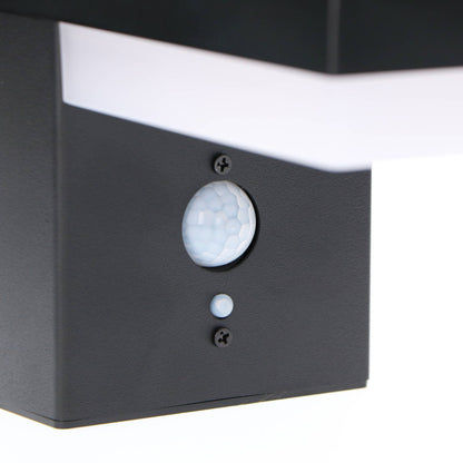 LED's Light RVS Solar LED Muurlamp met Bewegingssensor - Draadloos - Vierkant - 3 standen - Zwart