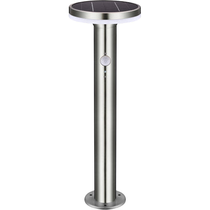 LED's Light RVS Solar LED Tuin Lantaarnpaal met Bewegingssensor - Draadloos - 3 standen - Zilver