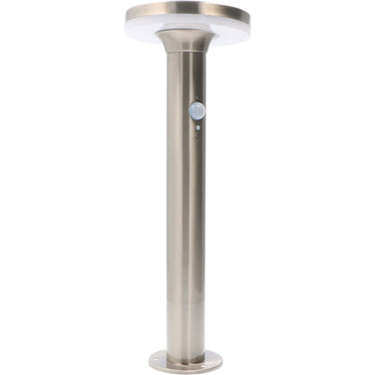LED's Light RVS Solar LED Tuin Lantaarnpaal met Bewegingssensor - Draadloos - 3 standen - Zilver