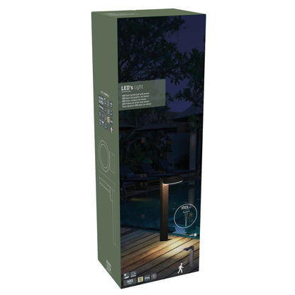 LED's Light RVS Solar LED Tuin Lantaarnpaal met Bewegingssensor - Draadloos - 3 standen - Zwart