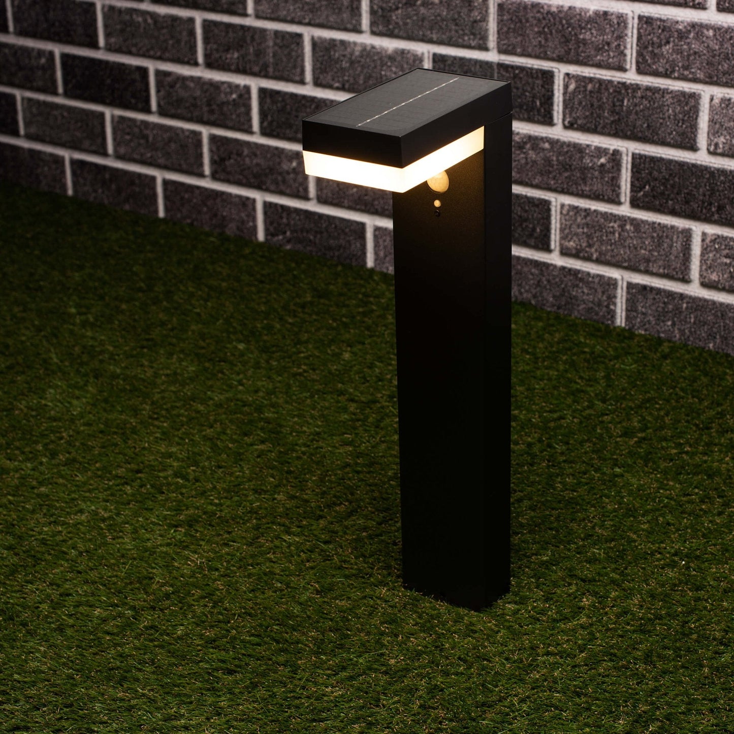 LED's Light RVS Solar LED Tuinlamp Paallamp met Bewegingssensor - Draadloos - 3 standen - Zwart