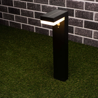 LED's Light RVS Solar LED Tuinlamp Paallamp met Bewegingssensor - Draadloos - 3 standen - Zwart