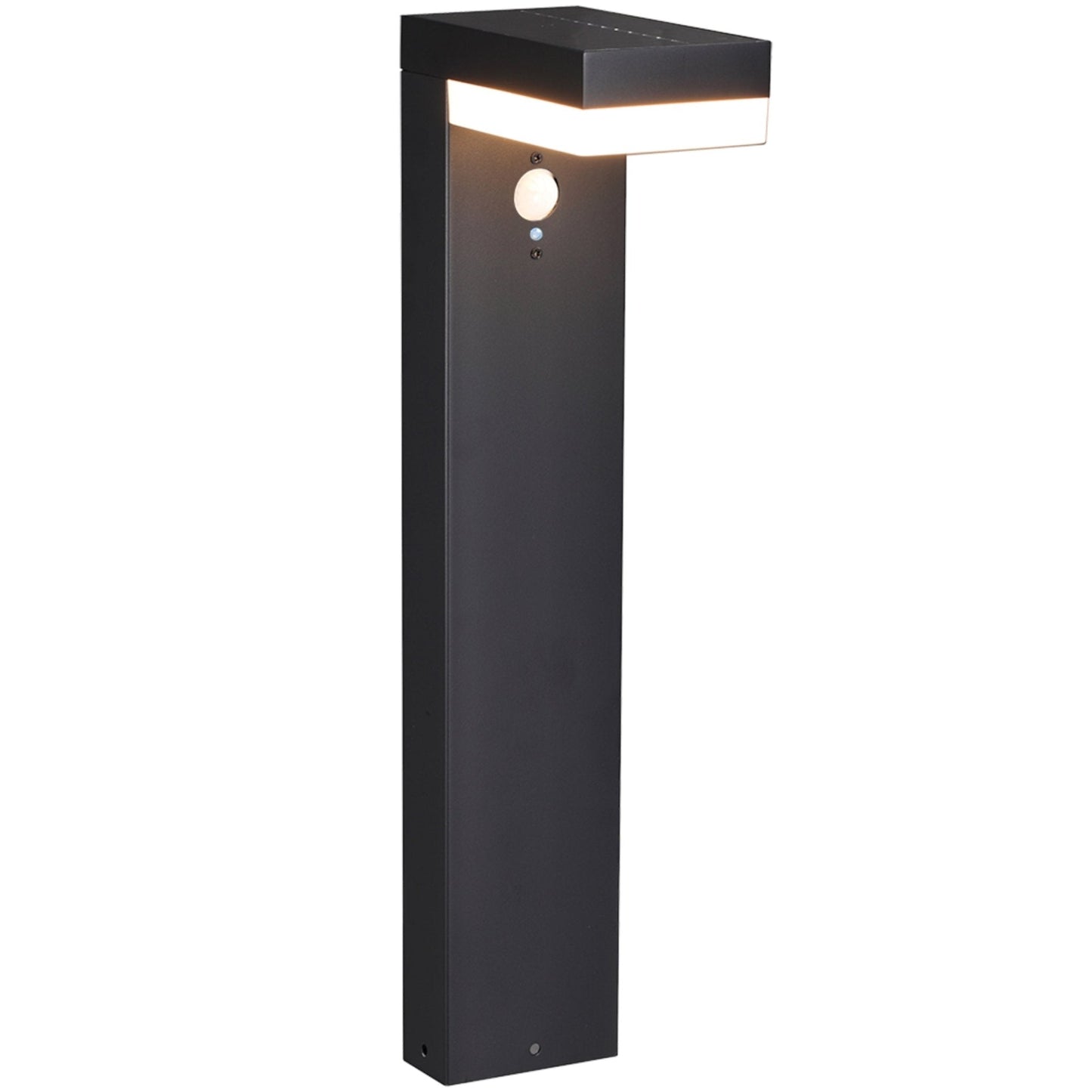 LED's Light RVS Solar LED Tuinlamp Paallamp met Bewegingssensor - Draadloos - 3 standen - Zwart