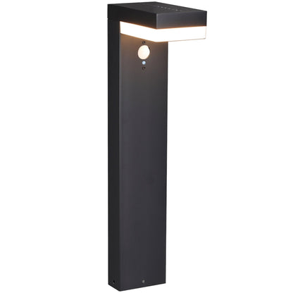 LED's Light RVS Solar LED Tuinlamp Paallamp met Bewegingssensor - Draadloos - 3 standen - Zwart