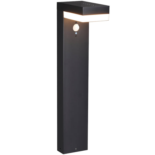 LED's Light RVS Solar LED Tuinlamp Paallamp met Bewegingssensor - Draadloos - 3 standen - Zwart