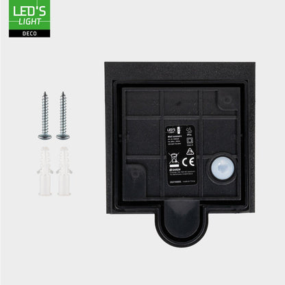 Lumo Qube Sensor Wandlamp Buitenlamp met lichtbron - 380lm 1800K - Zwart