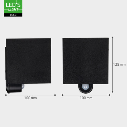 Comnox - Lumo Qube Sensor Wandlamp Buitenlamp met Lichtbron - Extra warme sfeer - Energiezuinig - 380 lumen - 1800K - LED - Zwart