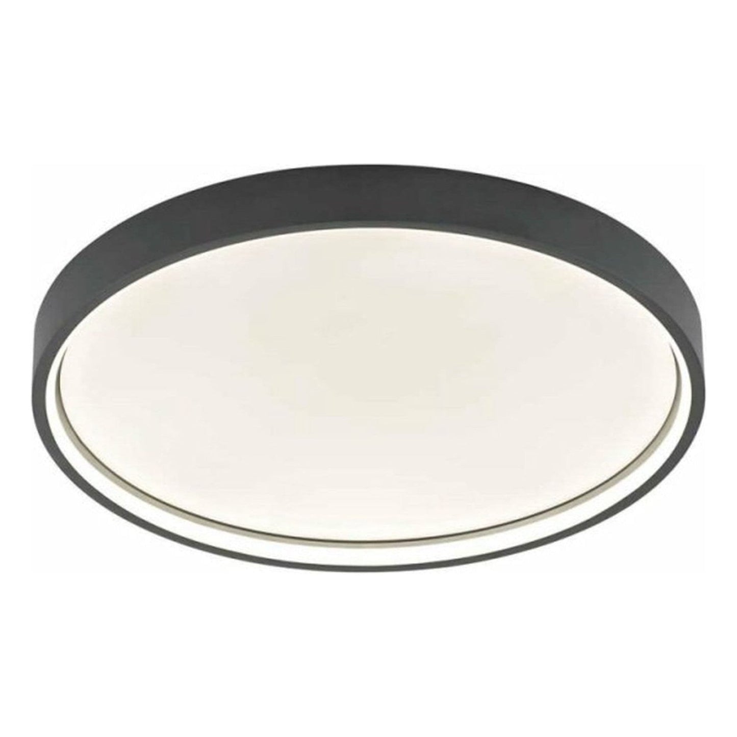 Slim LED Plafonniere 45 cm - Plafondlamp dimbaar zonder dimmer - Warm wit licht - Antraciet