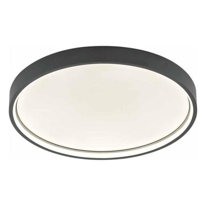 Slim LED Plafonniere 45 cm - Plafondlamp dimbaar zonder dimmer - Warm wit licht - Antraciet