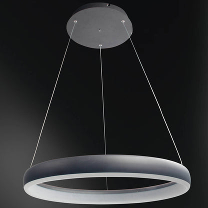 Smart LED Hanglamp ring 60 cm - Bedienbaar met afstandsbediening en app - White & Color - Zwart