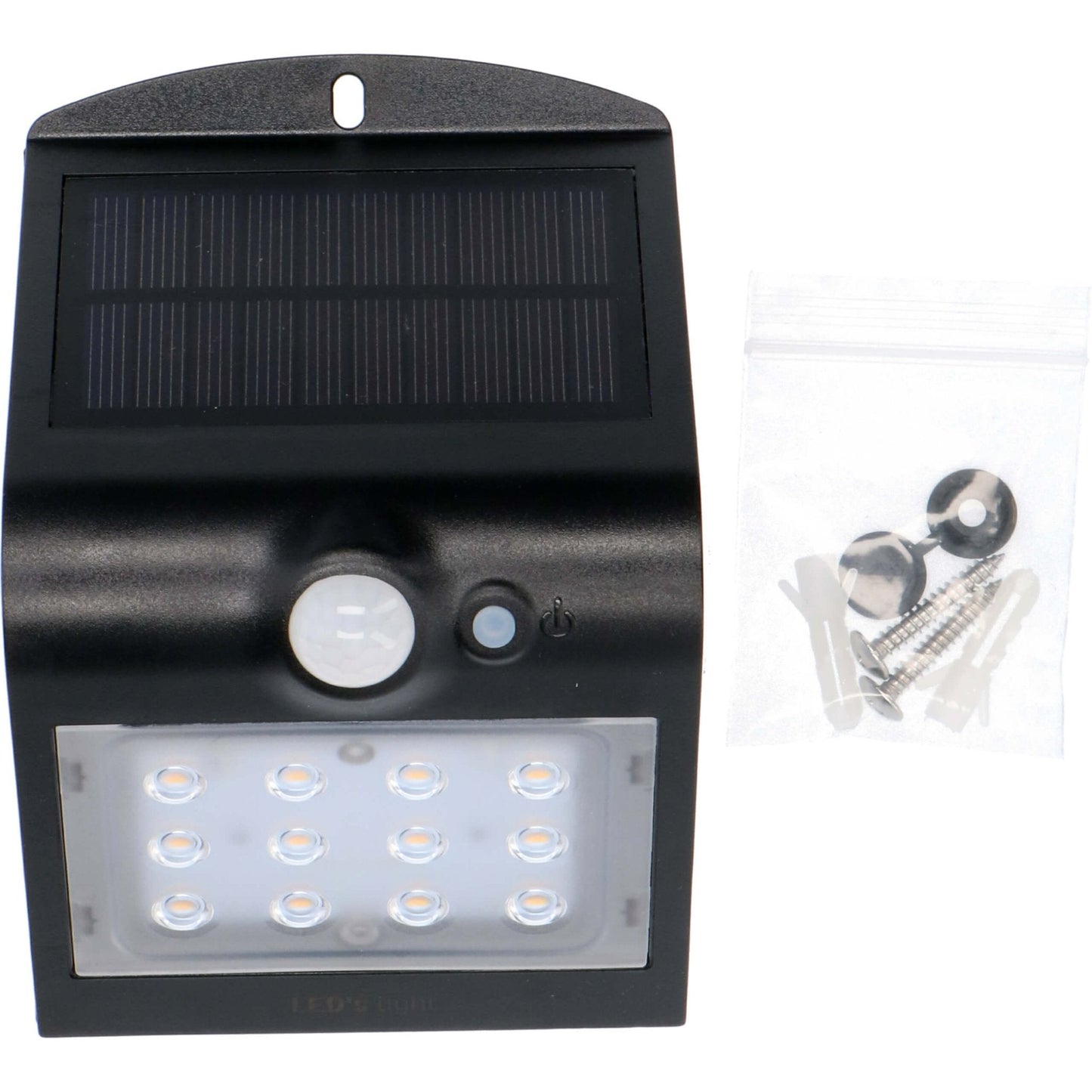 LED's Light Solar LED Buitenlamp met Bewegingssensor 220 - 3 lichtstanden - Automatisch aan/uit - Zwart