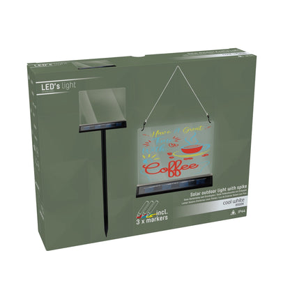 LED's Light Solar LED Display Schrijfbord Buiten - Draadloos op zonne-energie - Incl. Stift