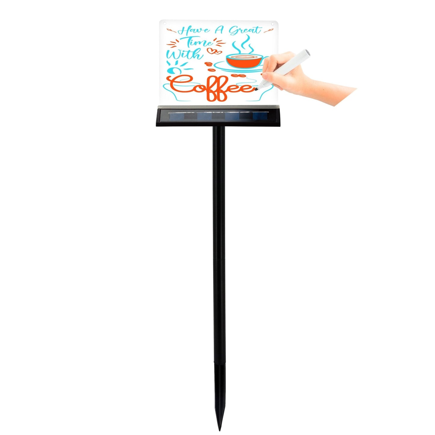 LED's Light Solar LED Display Schrijfbord Buiten - Draadloos op zonne-energie - Incl. Stift