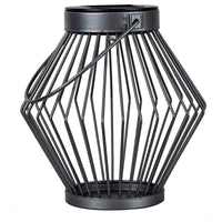 Comnox - Solar LED Lantaarn Rotan - Draadloos op zonne-energie - 17 cm Grijs