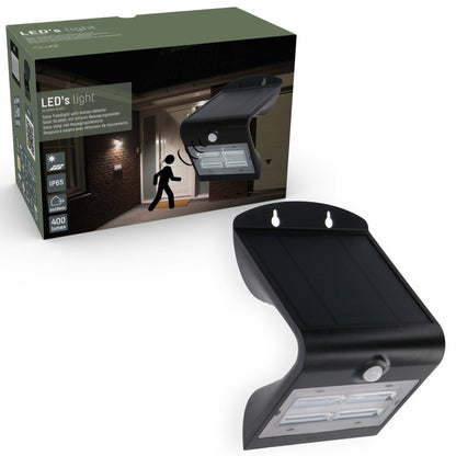 LED's Light Solar LED Buitenlamp met Bewegingssensor 400 - 3 lichtstanden - Automatisch aan/uit - Zwart