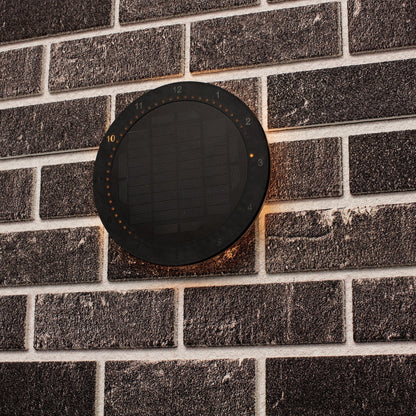 LED's Light Solar Wandklok voor Buiten - Draadloos op zonne-energie - Automatisch aan/uit - 22 cm