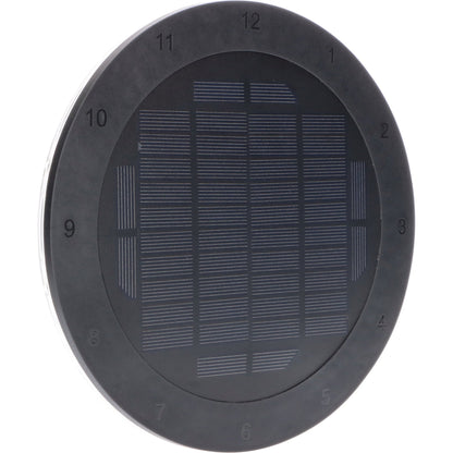 LED's Light Solar Wandklok voor Buiten - Draadloos op zonne-energie - Automatisch aan/uit - 22 cm