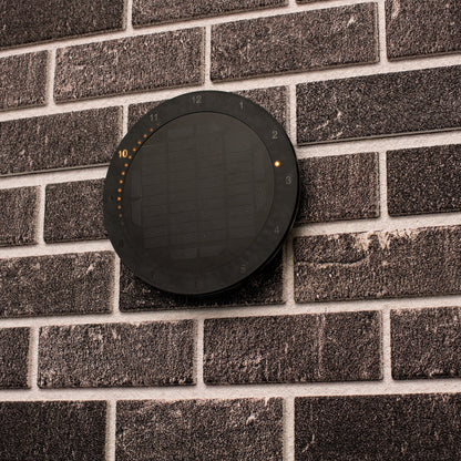 LED's Light Solar Wandklok voor Buiten - Draadloos op zonne-energie - Automatisch aan/uit - 22 cm