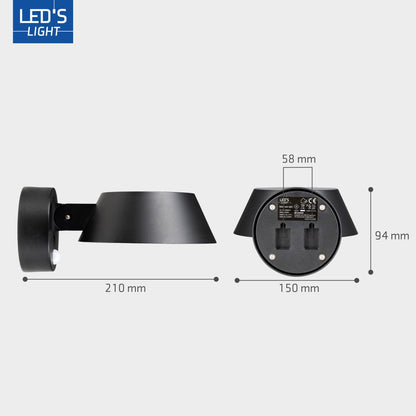 Solar Wandlamp Buitenlamp met Bewegingssensor - 350lm - 4000K - Zwart - IP54 - Sensor