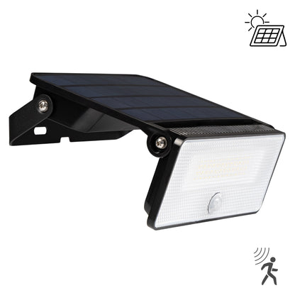 Slim Solar LED Buitenlamp 1600 lm met sensor - Bewegingssensor en nachtsensor - Draadloos - Zwart