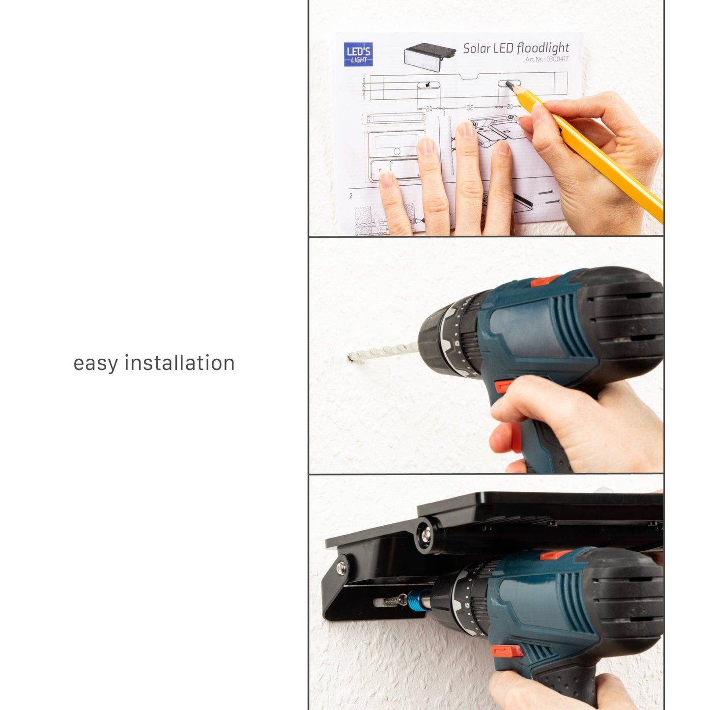 Slim Solar LED Buitenlamp 1600 lm met sensor - Bewegingssensor en nachtsensor - Draadloos - Zwart