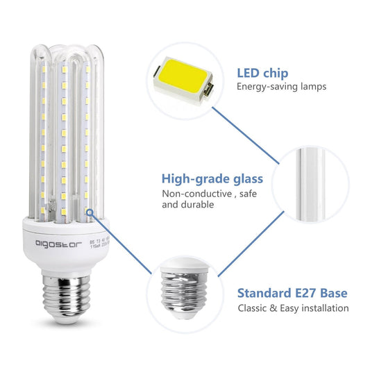 Comnox - LED spaarlamp E27 daglichtwit 6500K - Energiezuinig licht - Langdurige helderheid - 15W - 1510 Lumen - E27 - wit