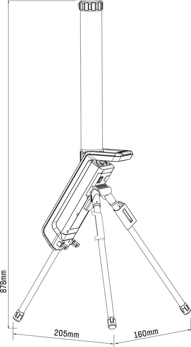 LED's Work Toren Bouwlamp 10000 - 360° gelijkmatige lichtverspreiding - IP54 waterdicht - 70W
