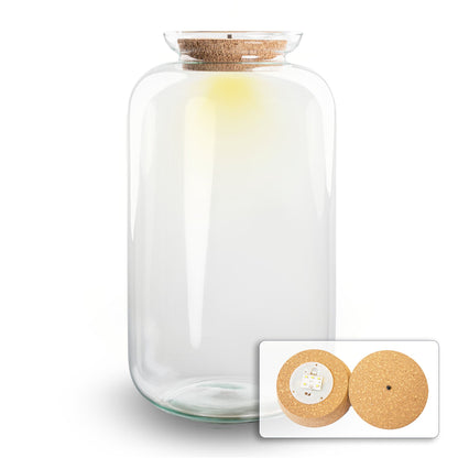 Terrarium bottle 'Sven XL' - Incl. LED cork - Closed terrarium Ø 23 cm ↑ 43 cm