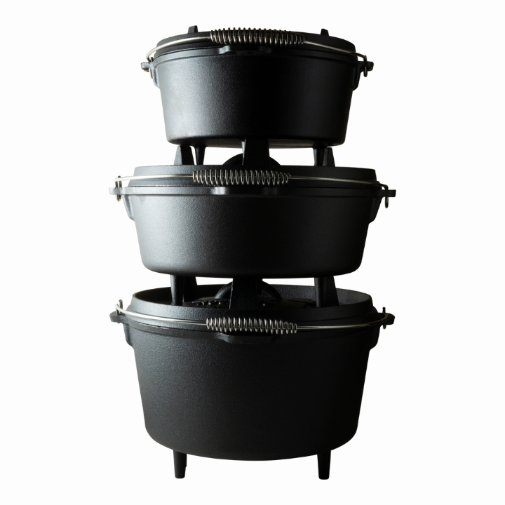 Comnox - The Windmill Dutch Oven 9 quarts Met Pootjes - Ruime buitenkookpan - 6-9 personen - Gietijzer - Stabiliteit met pootjes