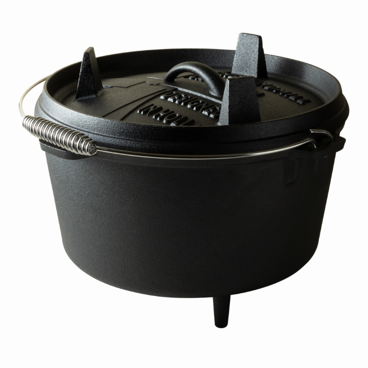 Comnox - The Windmill Dutch Oven 9 quarts Met Pootjes - Ruime buitenkookpan - 6-9 personen - Gietijzer - Stabiliteit met pootjes