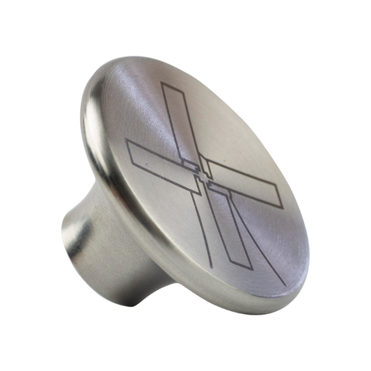 Comnox - The Windmill RVS Dekselknop L - Grote Kookdeksel Knop - Robuust RVS - Extra Grip - Standaard Maat