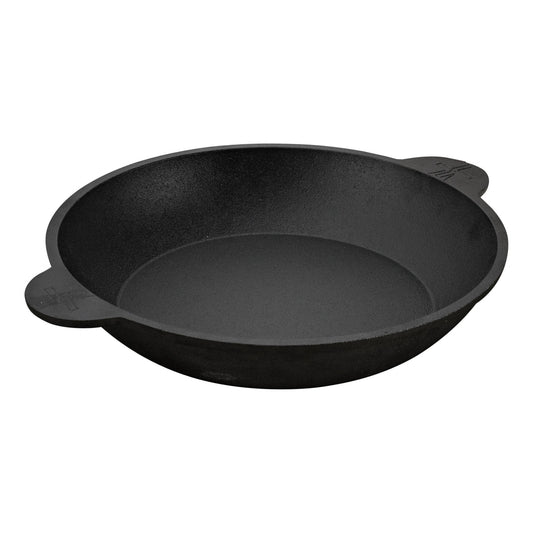 Comnox - The Windmill Cast Iron Paella Pan / Sauteerpan – Hoge rand, stevige handvaten – Compatibel met Dutch oven deksels – Weber GBS Systeem – Zwart