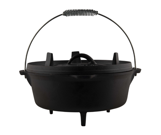 Comnox - Dutch Oven 4,5 quarts Met Pootjes - Robuuste Gietijzeren Pan voor Binnen en Buiten - Pre-seasoned en Direct Klaar voor Gebruik - Gas & Barbecue - Comnox